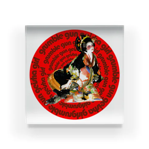 grumble gun geisha girl Acrylic Block