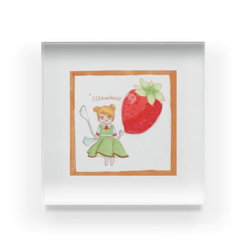 strawberry Acrylic Block