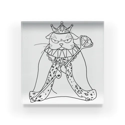 angry cat king Acrylic Block