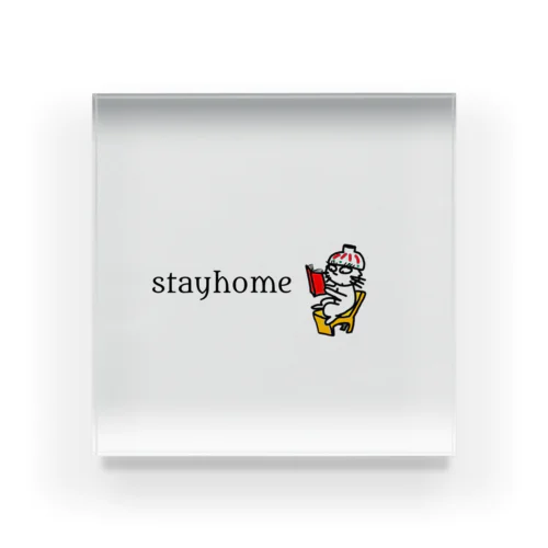 stayhome お碗猫 Acrylic Block