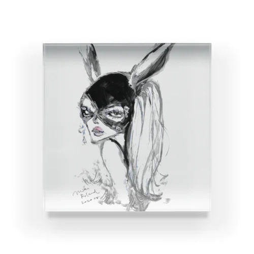 MR rabbit - white Acrylic Block