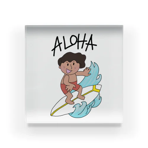 ALOHA サーファー カラー Acrylic Block