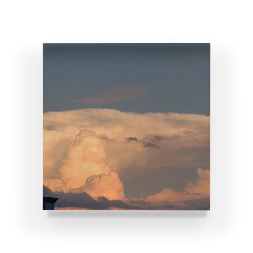 夏の夕日に照らされた積乱雲(雷雲) アクリルブロック