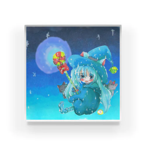 魔法少女ゆるmiku with 使い魔にゃんズ Acrylic Block