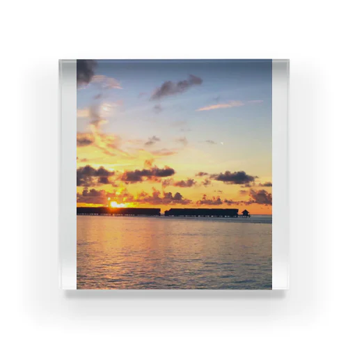 @Maldives sunset Acrylic Block