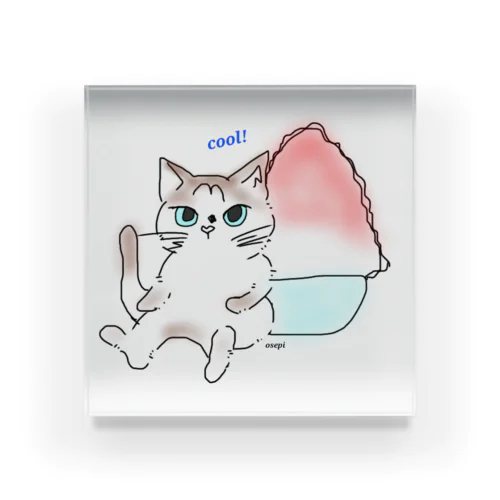 かき氷猫 Acrylic Block