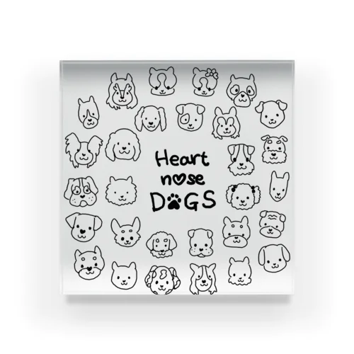 Heart nose DOGS（丸型） アクリルブロック