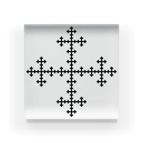 Fractal Vicsek Snowflake Acrylic Block