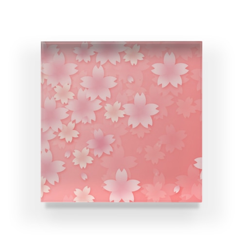 桜満開 Acrylic Block