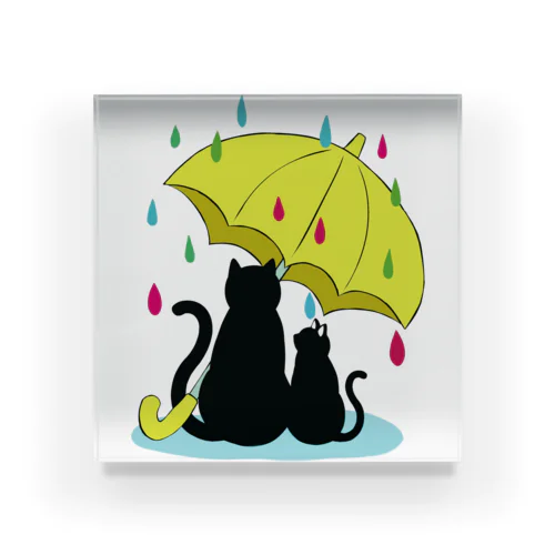 猫の雨宿り Acrylic Block