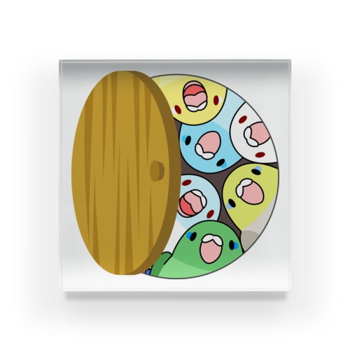 三密です！むちむちマメルリハさん【まめるりはことり】 Acrylic Block
