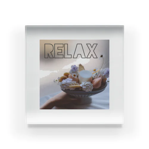 relax 白いプリンアラモード Acrylic Block