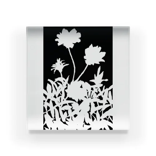 花咲く小径②黒 Acrylic Block