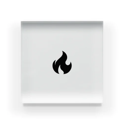 Simple Fire Logo(Black) Acrylic Block