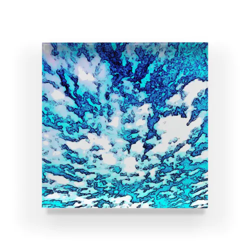 青空と白雲 Acrylic Block