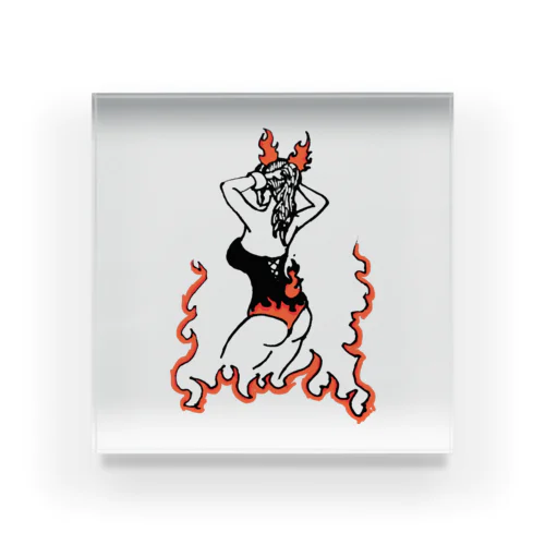 barning girl Acrylic Block