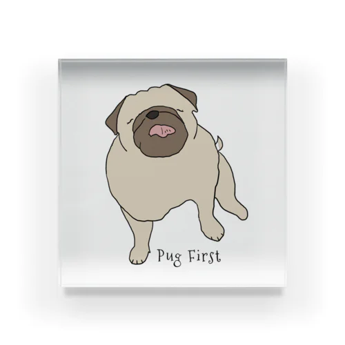 Pug First Acrylic Block