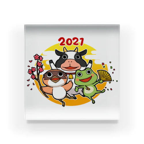 干支ともずはゃアクリルブロック2021 Acrylic Block