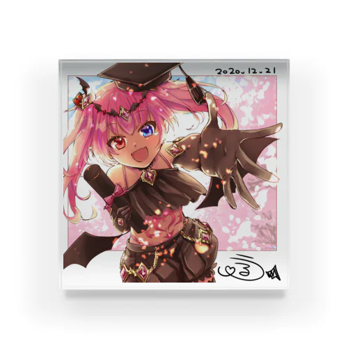 【マカイ・ルシファー卒業オリジナルイラストグッズ】with直筆サイン入り Acrylic Block