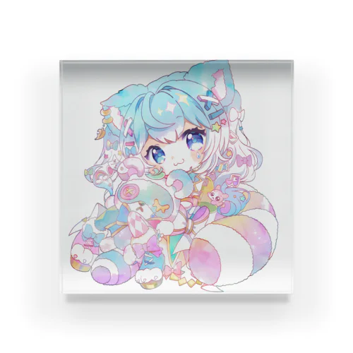 わたぬきデフォルメイラストグッズ Acrylic Block