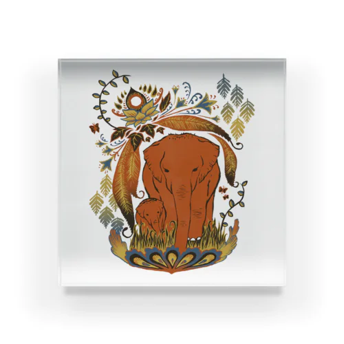 ゾウの親子🐘 Acrylic Block