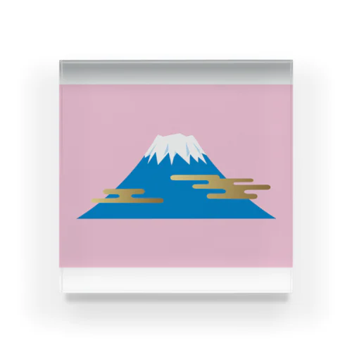 金の富士山 アクリルブロック