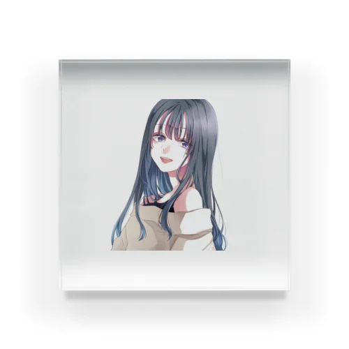 黒髪ロング女子 Acrylic Block