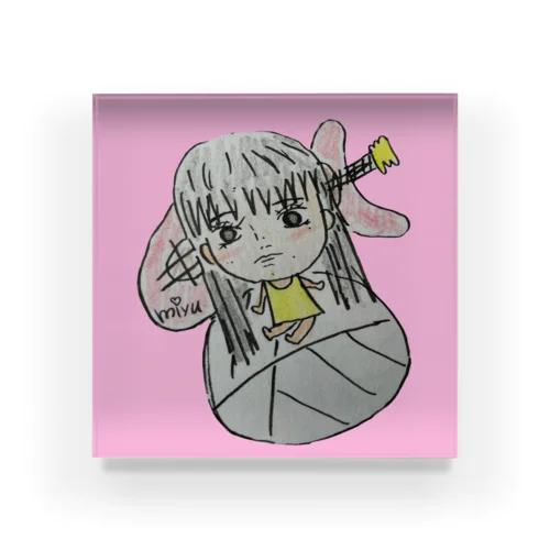 みゆの似顔絵【ANNAchan🦧🍑作】 Acrylic Block