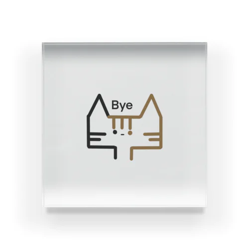 The Bye Cat  Acrylic Block