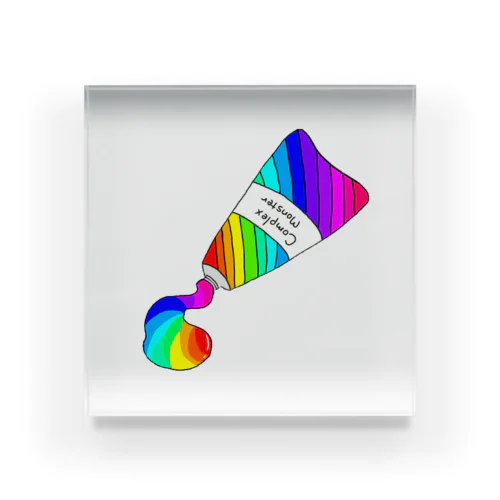 Rainbow paints Acrylic Block