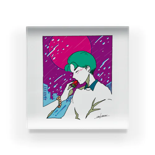 甘酸っぱい雨夜 Acrylic Block