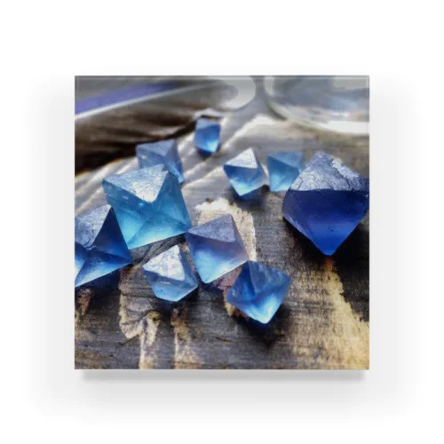 蛍石好きのためのイリノイ八面体ブルー アクリルブロック