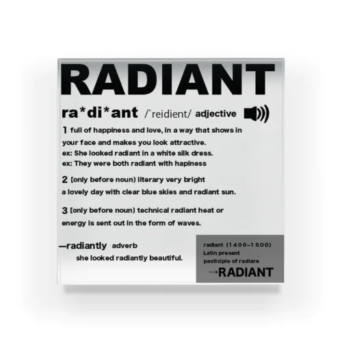 Radiant dictionary Acrylic Block