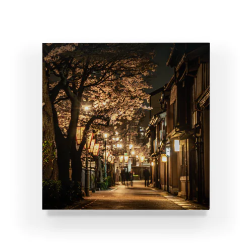 金沢・主計町茶屋街の夜桜 Acrylic Block