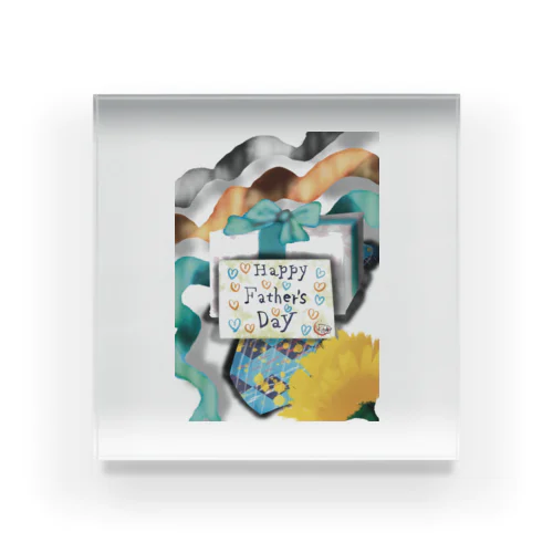 TITINOHI＝Father’sDay 「父の日に、👔や🎁はいかがですか？」 Acrylic Block