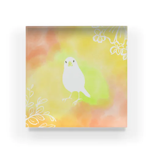 春の白文鳥 Acrylic Block