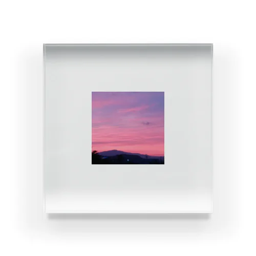 夕暮れの空～ピンク Acrylic Block