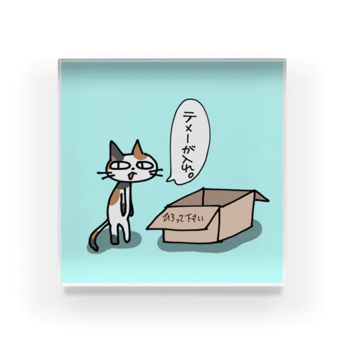 テメーが入れ(三毛猫) Acrylic Block