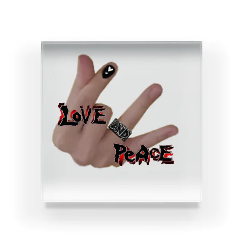 LOVE＆PEACEリアルワンハンドサイングッズ Acrylic Block