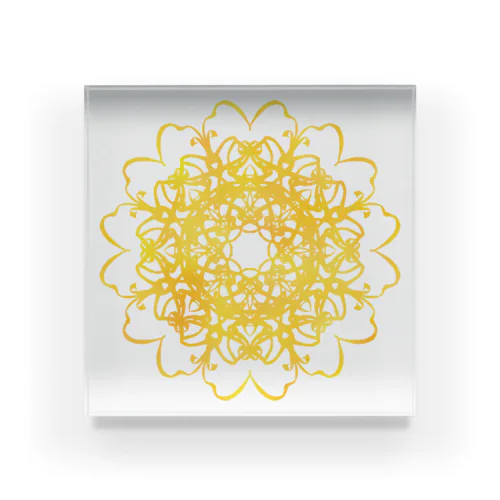笑門来福のお花✿幸せの黄色 Acrylic Block