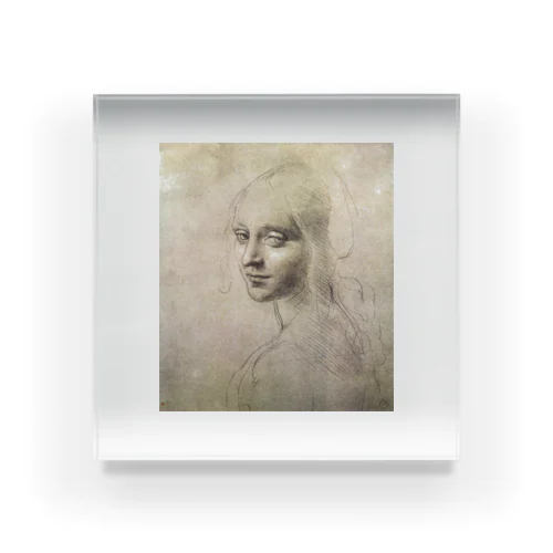 レオナルド・ダ・ヴィンチ 《少女の頭部／〈岩窟の聖母〉の天使のための習作》 アクリルブロック