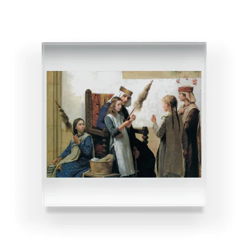 アルベール・アンカー《ベルタ女王と紡ぎ手たち》1888年 アクリルブロック