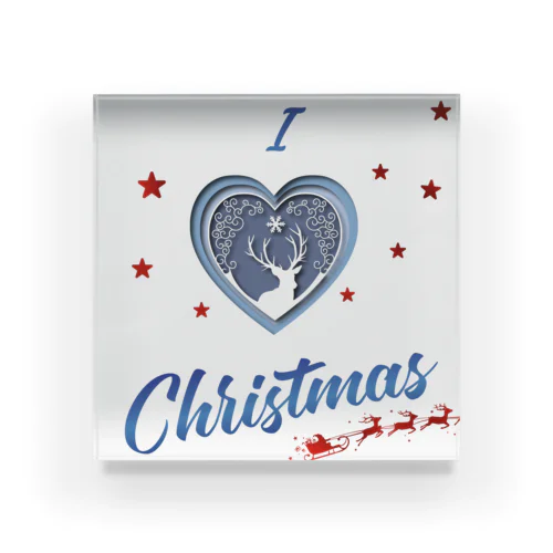 Studio Made in france 002 I love Christmas Acrylic Block