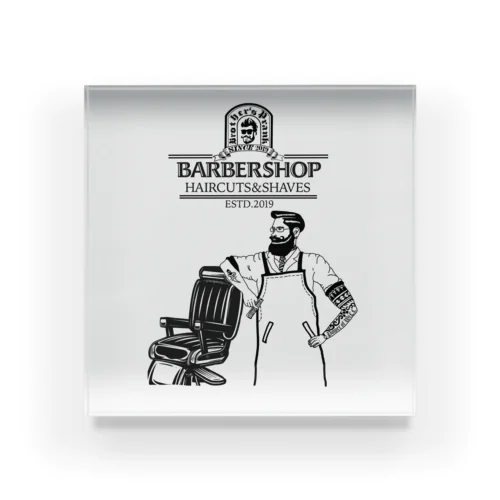 barber shop アクリルブロック