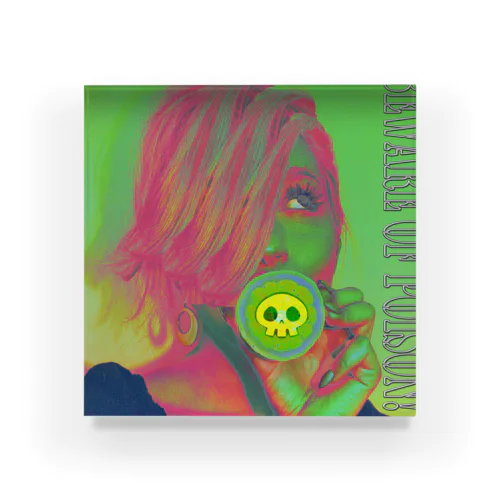 Beware of poison!　　毒に注意！　green Acrylic Block