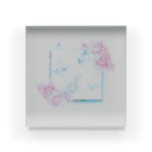 桜舞う「蝶」 Acrylic Block