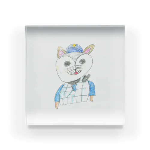 イラスト（猫のおまわりさん） Acrylic Block