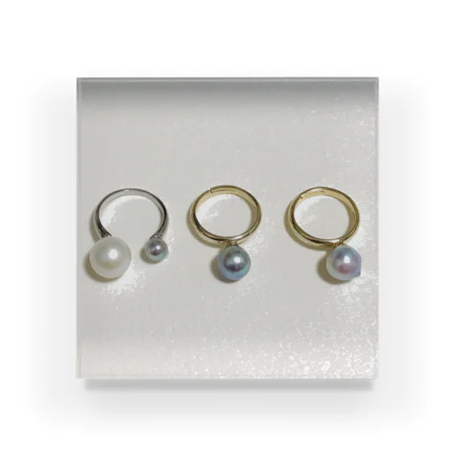 mikyacraft baroque pearl rings アクリルブロック