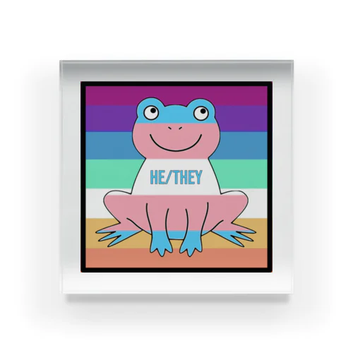 transgender (he/they) mlm/nblm frog アクリルブロック