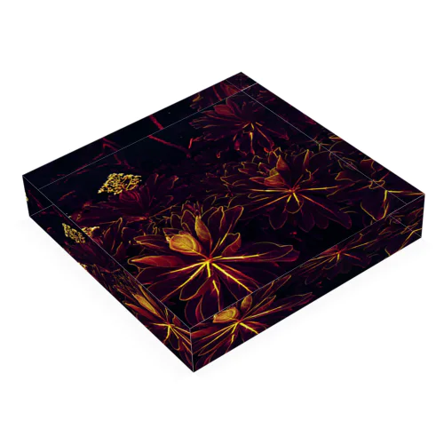 BLACK FLOWERS Acrylic Block